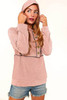 Pink Buttons Front Princess Line Out Seam Hoodie
