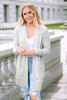 Beige Thermal Waffle Knit Pocketed Cardigan