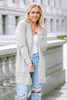 Beige Thermal Waffle Knit Pocketed Cardigan