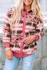 Pink Western Sherpa Corduroy Trim Jacket
