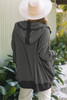 Gray Thermal Waffle Knit Full Zipper Hooded Jacket