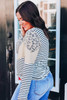 Multicolor Leopard Colorblock Striped Patchwork Plus Size Long Sleeve Tee Multicolor Leopard Colorblock Striped Patchwork Plus Size Long Sleeve Tee