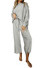 Gray Ultra Loose Textured 2pcs Slouchy Outfit Gray Ultra Loose Textured 2pcs Slouchy Outfit