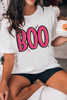 White BOO Crew Neck Graphic T Shirt White BOO Crew Neck Graphic T Shirt