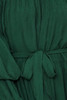 Green Off-Shoulder Tiered Bubble Sleeve Ruffled Dress