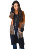 Leopard Splicing Colorblock Cardigan