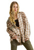 Brown Multi Plaid Patchwork Raw Edge Casual Shirt