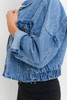 Sky Blue Medium Wash Chunky Cropped Denim Jacket