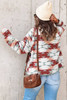Red Western Aztec Buttoned Zipper Pockets Fleece Jacket Red Western Aztec Buttoned Zipper Pockets Fleece Jacket