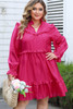 Rose Plus Size Ruffled Bubble Sleeve Dress