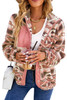 Pink Western Colorblock Snap Buttoned Sherpa Jacket