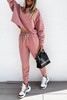 Pink Solid Sport Boxy Fit Pullover & Pants Outfit