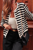 Black Contrast Striped Print Cardigan