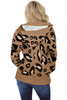 Beige Long Sleeve Button-up Hooded Leopard Print Cardigan