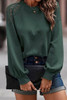 Green Lace Long Sleeve Textured Pullover