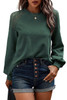 Green Lace Long Sleeve Textured Pullover