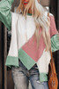 Colorblock Stitching Irregular Hem Long Sleeve Top