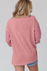 Peach Blossom Colorblock Striped Bishop Sleeve Top Peach Blossom Colorblock Striped Bishop Sleeve Top