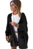 Black Oversized Fold Over Sleeve Sweater Cardigan Black Oversized Fold Over Sleeve Sweater Cardigan
