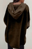 Dark Brown Button Up Contrast Knitted Sleeves Hooded Jacket Dark Brown Button Up Contrast Knitted Sleeves Hooded Jacket