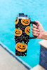 Black Halloween Pumpkin Bat Printed Tumbler with Straw