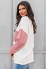 Peach Blossom Long Sleeve Colorblock Chest Pocket Textured Knit Top Peach Blossom Long Sleeve Colorblock Chest Pocket Textured Knit Top