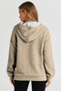 Khaki Quilted Kangaroo Pocket Drawstring Hoodie