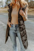 Black Hooded Long Quilted Vest Coat