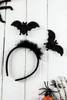 Black Feather Bat Antennae Halloween Party Headband
