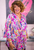 Multicolor Printed 3/4 Sleeve Split Neck Plus Size Tunic Top Multicolor Printed 3/4 Sleeve Split Neck Plus Size Tunic Top