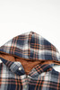 Plaid Pattern Sherpa Lined Hooded Shacket