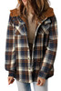 Plaid Pattern Sherpa Lined Hooded Shacket