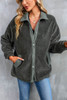 Gray Corduroy Trim Elbow Patch Sherpa Jacket Gray Corduroy Trim Elbow Patch Sherpa Jacket