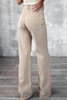 Khaki High Waist Ripped Wide-Leg Jeans