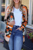 Orange Western Tribal Aztec Print Cardigan Orange Western Tribal Aztec Print Cardigan