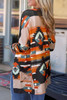 Orange Western Tribal Aztec Print Cardigan Orange Western Tribal Aztec Print Cardigan