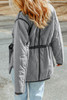 Gray Stitching Quilted Drawstring Jacket