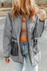 Gray Stitching Quilted Drawstring Jacket