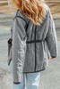 Gray Stitching Quilted Drawstring Jacket