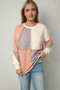 Multicolor Exposed Seam Colorblock Oversized Knit Top