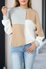 White Drop Shoulder Color Block Patchwork Oversized Top