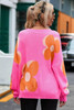 Flower Pattern Slouchy Sweater Flower Pattern Slouchy Sweater