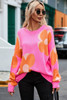 Flower Pattern Slouchy Sweater Flower Pattern Slouchy Sweater