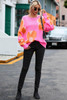 Flower Pattern Slouchy Sweater Flower Pattern Slouchy Sweater