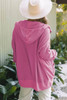 Rose Thermal Waffle Knit Full Zipper Hooded Jacket