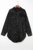 Black Vintage Distressed Mineral Wash Oversized Shacket Black Vintage Distressed Mineral Wash Oversized Shacket