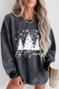 Gray Christmas Tree Flake Graphic Corded Sweatshirt Gray Christmas Tree Flake Graphic Corded Sweatshirt