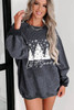 Gray Christmas Tree Flake Graphic Corded Sweatshirt Gray Christmas Tree Flake Graphic Corded Sweatshirt