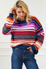 Stripe Boho Fashion Drop Shoulder Baggy Sweater