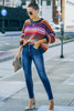 Stripe Boho Fashion Drop Shoulder Baggy Sweater